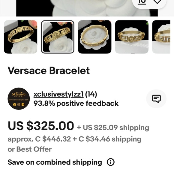 Versace Gold Greek Key Medusa Bracelet - Picture 11 of 15